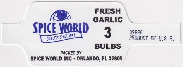 Spice world fresh garlic 3 bulbs orlando product of usa
