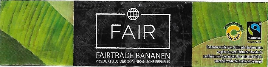 Fair fairtrade bananen produkt aus der dominikanische republik flo id 34118