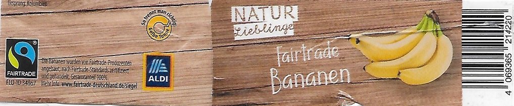 Aldi natur lieblinge fairtrade  bananen flo-id 34867 4069365214220