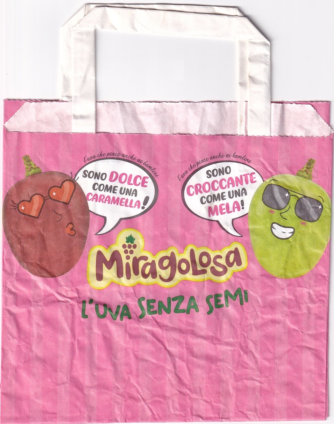 Miragolosa l uva senza semi sono dolce come una caramella sono croccante come una mela