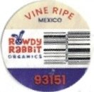 Rowdy Rabbit Organics vine ripe mexico 93151