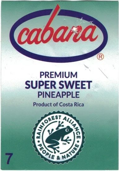 Cabana premium super sweet pineapple product of costa rica 7 rainforest alliance people & nature TM C 4014071696402 7