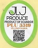 Jlj produce of ecuador plu 3319 yellow pitahaya