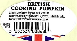 british cooking pumpkin www.sainsburys.co.uk 5063334008680