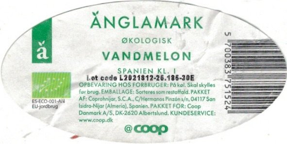 Coop anglamark okologisk vandmelon spanien kl. 1 5700383751524