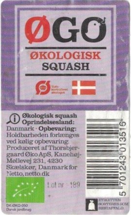 Ogo okologisk squash oprindelsland: danmark 57012430113516