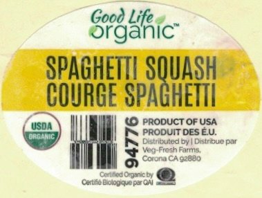 Good Life Organic spaghetti squash courge spaghetti product of usa produit des e.u. 94776