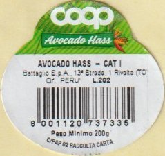coop avocado hass battaglio s.p.a. or. peru 8001120737335 c/pap 82 raccolta carta