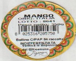 figaro mango origine italia 8025316205750 c/pap 84 raccolta indifferenziata