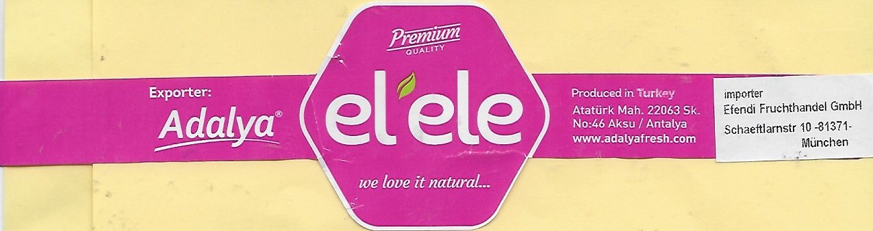 El ele premium quality we love it natural exportet adalya produced in turkiye www.adalyafresh.com