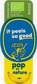 Chiquita organic bio #94232 ec-bio-140 ecuador agriculture it peels so good pop by nature