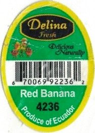 Delina Fresh delicious naturally 670069922362 red banana 4236 produce of ecuador