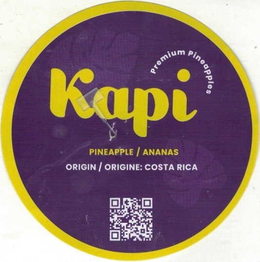 Kapi premium pineapples origin origine: costa rica 7443031300030