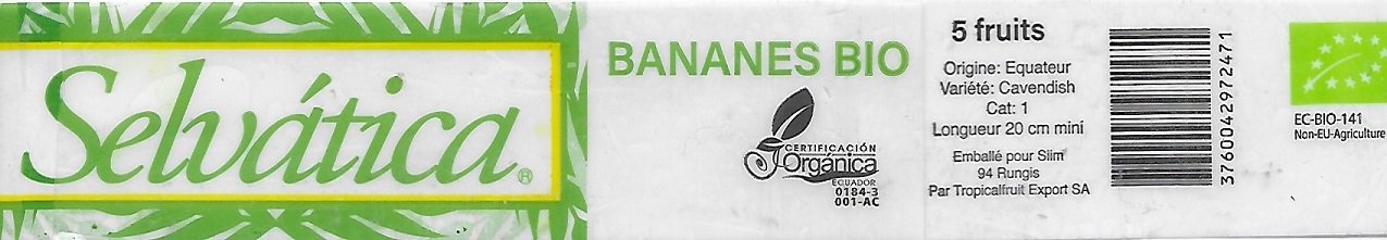 Selvatica banane bio origine ecuador  3760042972471 ec-bio-141