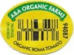 A&A organic farms produce of mexico 94087 organic roma tomato