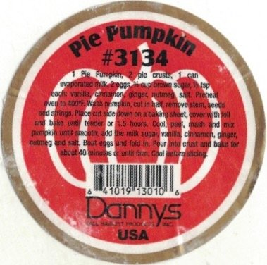 Dannys pie pumpkin #3134 641019130106 usa