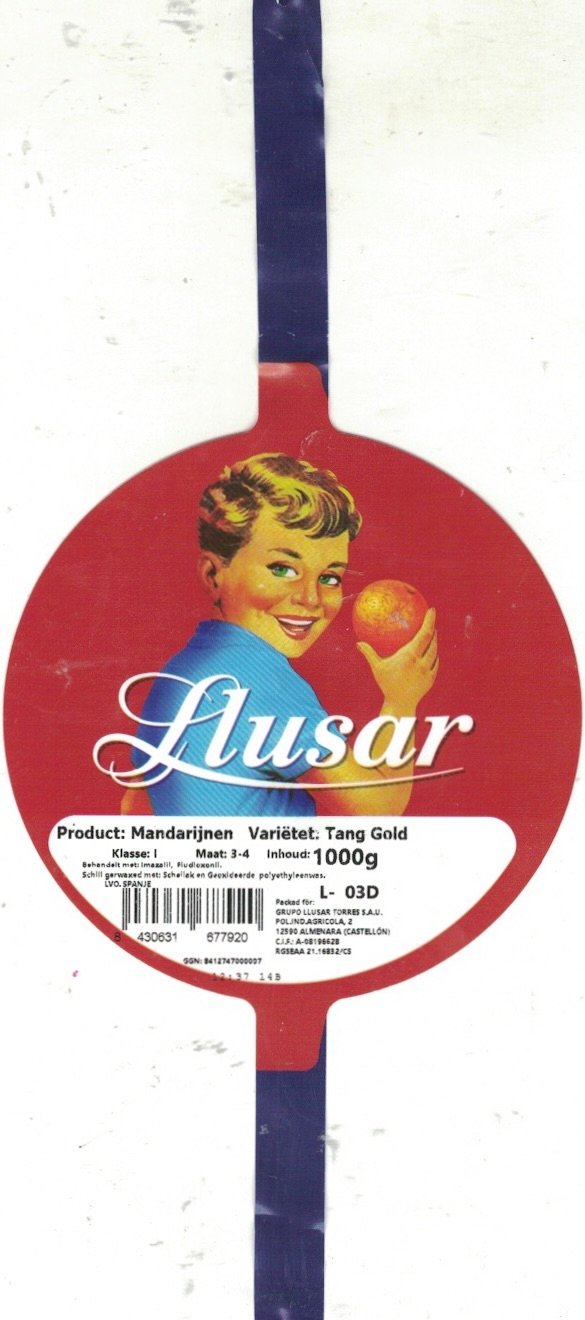 Llusar product: mandarijnen varieteit: tang gold 430631677920  lvo spanje