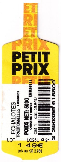 Petits prix Echalotes traditionnelles 500g 3250399915509 1.49€