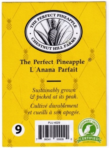 Chestnut hill farms the perfect pineapple 9 plu 4029 799341000090 costa rica