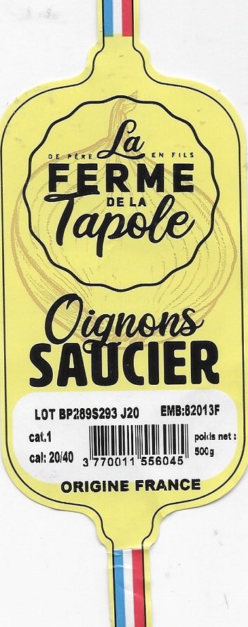 La ferme de la tapole oignons saucier 3770011556045 origine france