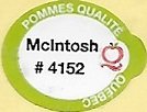 Mcintosh #4152 pommes qualite quebec