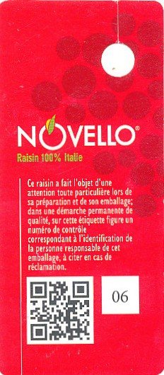 Novello raisin 100% italia QR 06