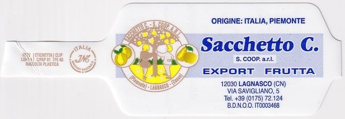 Sacchetto c. lagnasco export frutta origine italia piemonte