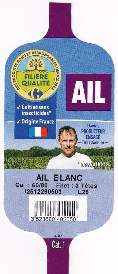Filiere qualite carrefour ail origine france david producteur engage 3 tetes 3523680482050
