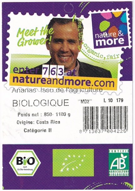 Nature & more meet the grower enter 763 at natureandmore.com ananas issu de l agriculture biologique costa rica 8713037004225