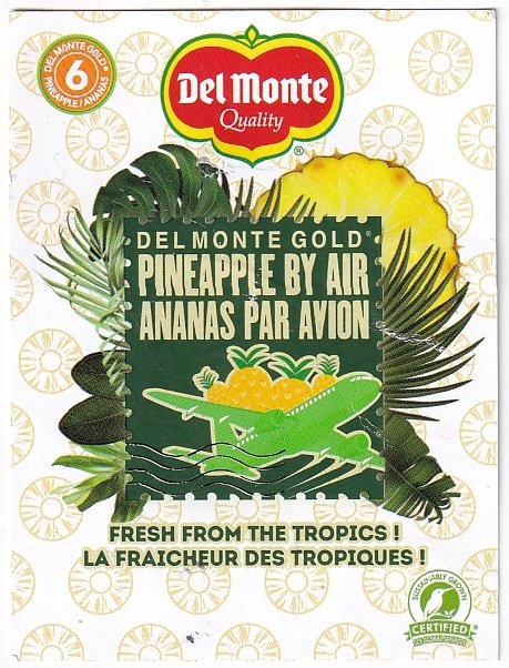 Del monte gold pineapple by air ananas par avion fresh from the tropics costa rica 6 5050372130053