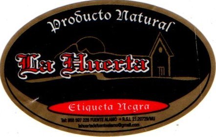 La huerta producto natural etiqueta negra