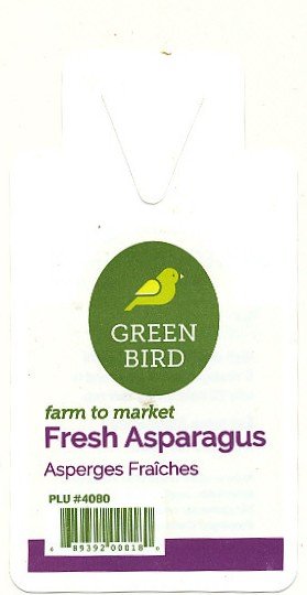 green bird fresh asparagus