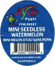 ayco #3421  itm 35521 mini seedless watermelon mini melon d eau sans pepin 850940002004 guatemala