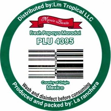 Maria bonita fresh papaya maradol plu 4395 country of origin mexico