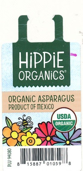 Hippie organics organic asparagus product of mexico 815887010598
