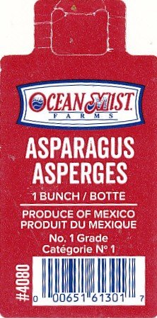 Ocean mist asparagus asperges produce of mexico 000651613017 # 4080