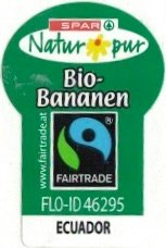 Spar natur pur bio- bananen www.fairtrade.@ fairtrade flo-id 46295 ecuador