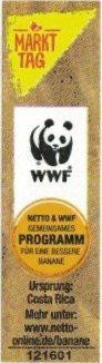Markt Tag WWF netto & wwf gemeinsames fur eine bessere banane ursprung: costa rica mehr unter: www.netto-online.de/banane 121601