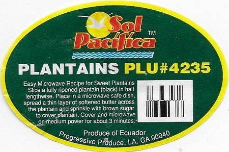 Sol pacifica plantains plu #4235 produce of ecuador