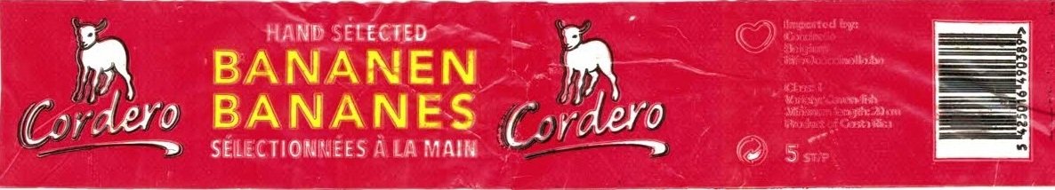 cordero hand selected bananen bananes selectionnees a la main cordero product costa rica 5425016490389
