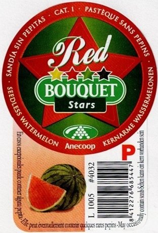 Bouquet stars red anecoop pasteque sans pepins l1005 #4032 p 8412276685447