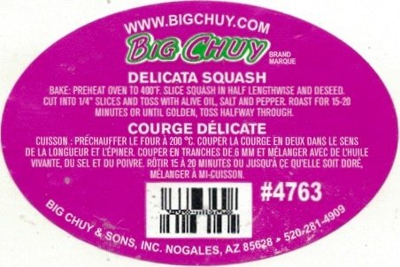 Big Chuy www.bigchuy.com delicata squash #4763