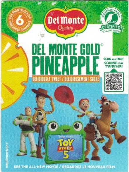 Del monte quality toy story 5 product of costa rica 5050372116002