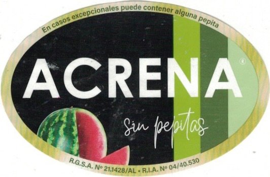 Acrena en casos excepcionales puede contener alguna pepita sin pepitas