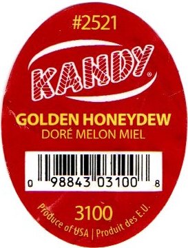 kandy golden honeydew dore melon miel #2521 098843031008 3100 produce of usa