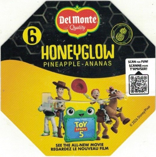 Del monte quality 6 honeyglow pineapple ananas disney pixar toy story 5050372130251
