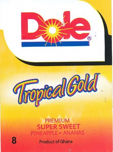Dole tropical gold 8 premium super sweet pineapple ananas ghana visit my farm 70001 G8 3661273020729