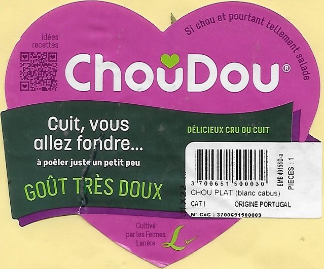 Choudou doublement bon delicieux cru ou cuit chou plat origine portugal 3700651500030