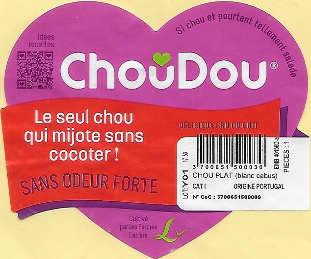 Choudou doublement bon delicieux cru ou cuit chou plat origine portugal 3700651500030