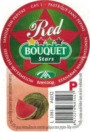 Bouquet stars red anecoop pasteque sans pepins l1081 #4032 p 8412276685447